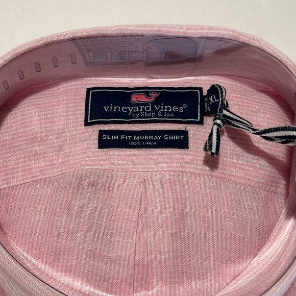 VINEYARD VINES: MEN'S SLIM FIT SLIM PARADISE LINEN MURRAY LS SIZE: XL - Picture 2 of 4